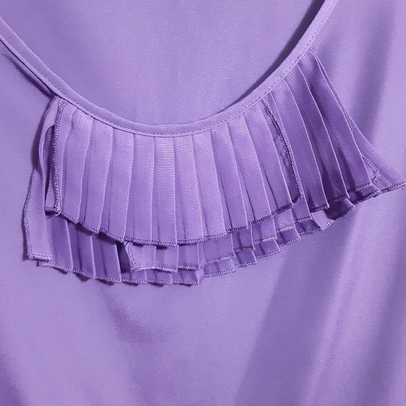 Avenue Women's Plus Size 26/28 Purple Sleeveless Blouse Tank Top Fringe Detail - Picture 6 of 7